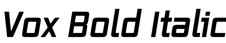 Vox Bold Italic Yazı tipi ücretsiz indir